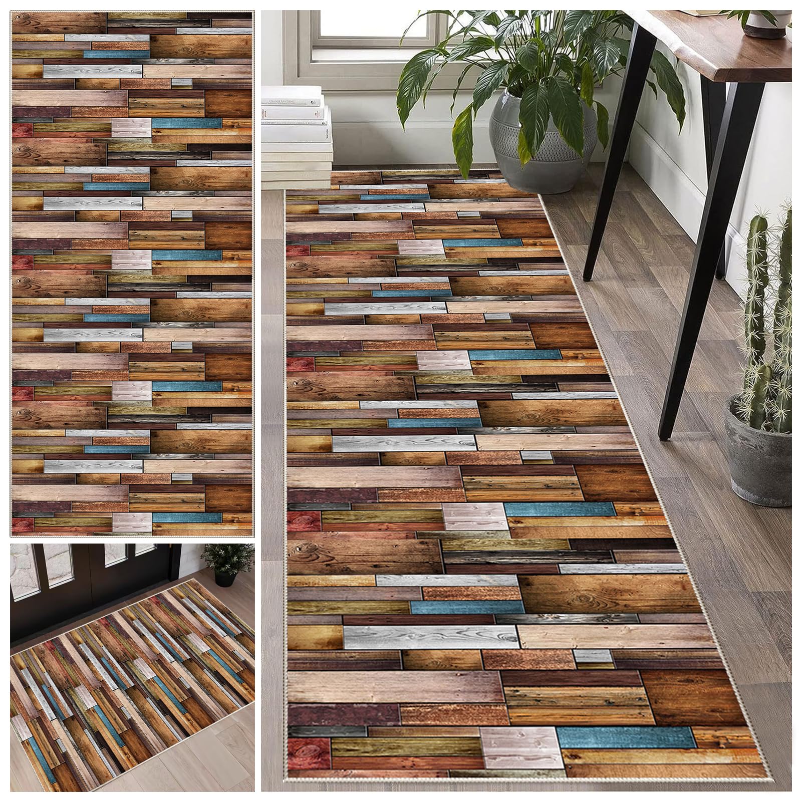 Laegnfho B225 Runner Rugs For Hallway Non Slip 60 X 260 Cm Carpet Runner Vintage Hall Runner Rug Long Washable Kitchen Rugs Floor Carpet Runners For Kitchen Laundry Room Hallway Entryway