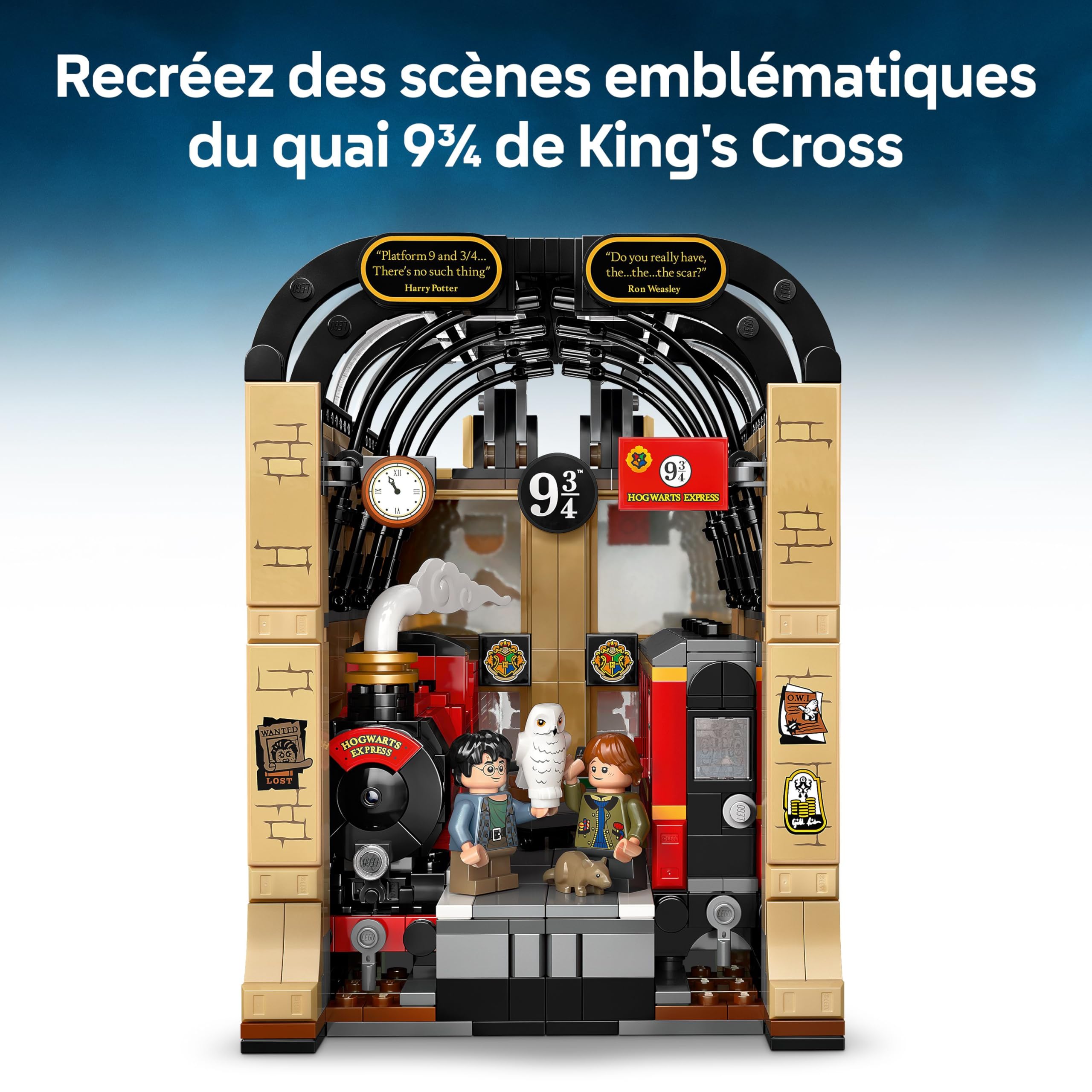 LEGO Harry Potter Book Nook : Le Poudlard Express - Jeu de Construction avec Train - Ron Weasley, Figurines de Hedwige & Croûtard - Cadeau sur Le Monde des Sorciers - Garçon ou Fille dès 10 Ans 76450