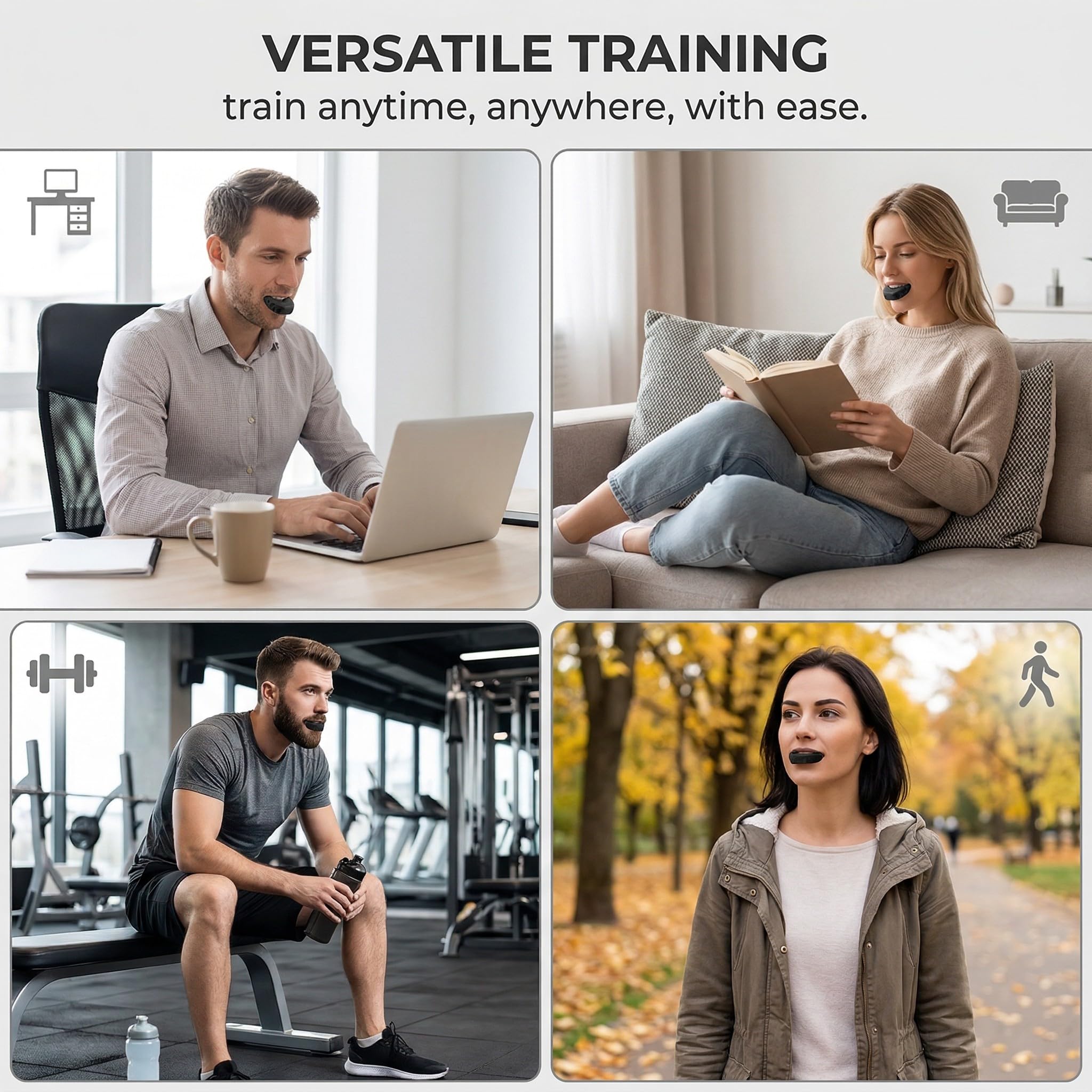 Jawline Trainer, Allenatore per Mascella, Trainer per Uomo e Donna, Esercitatore per Muscoli Facciali, Definizione della Linea della Mascella, Allenamento Mascellare