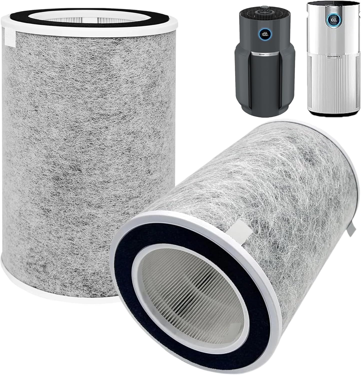 2 Pack HP302 HP201 Replacement Filter Compatible with Shark HP201 HP302 HP301 HP202 HP232 HC502 AP1000 Air Purifier MAX,H13 True HEPA,Compare Part # HE2FKBAS, HE2FKBASMB