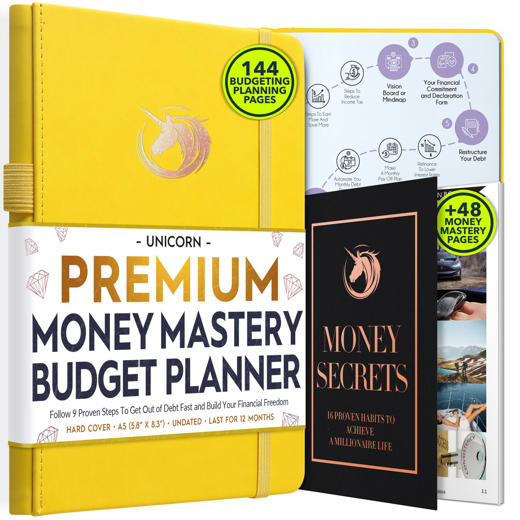 Organizzatore mensile non aggiornato e organizzatore mensile di fatture – Un viaggio di 12 mesi verso la libertà finanziaria, pianificatore mensile del libro di budget