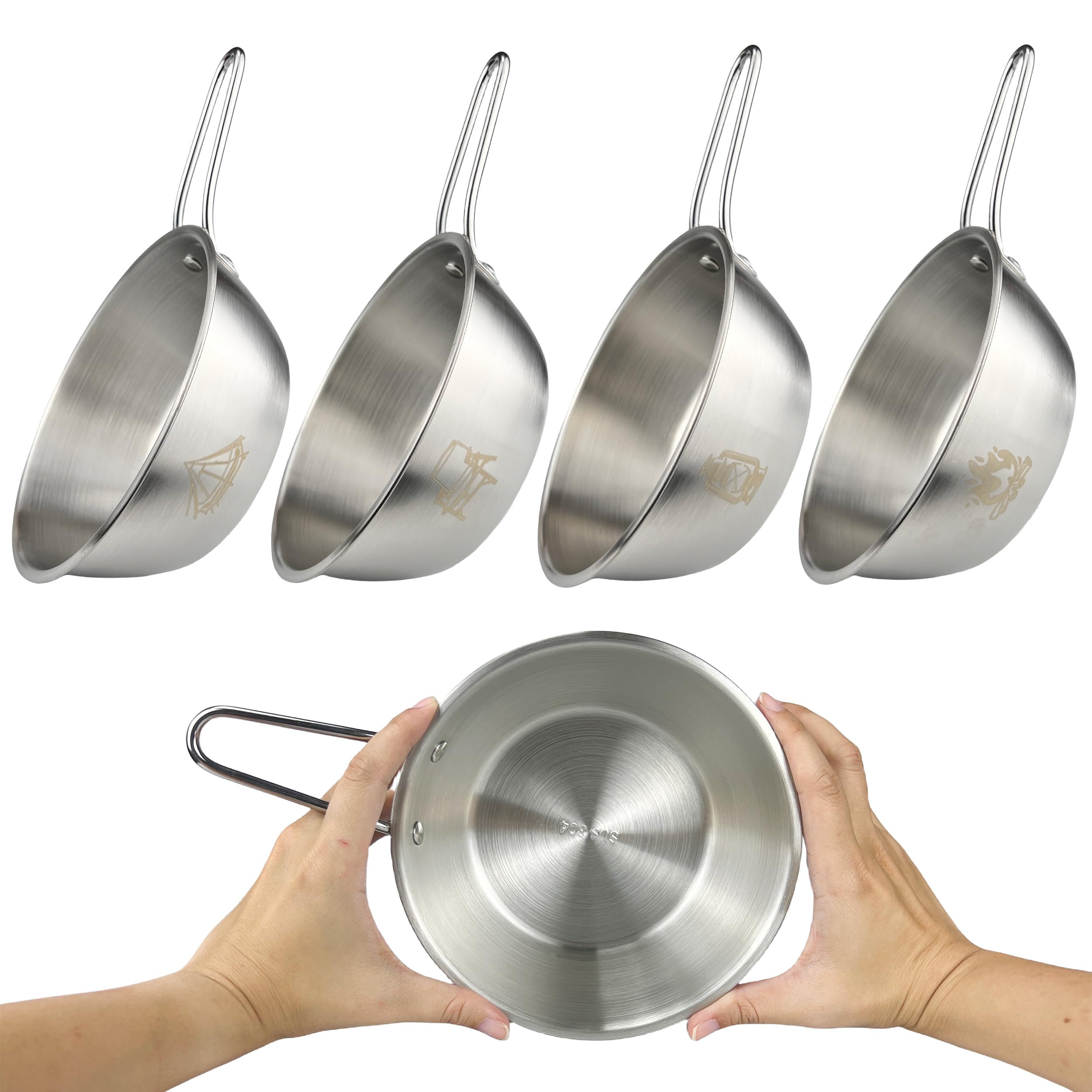 バーベキュー・調理用品 INOUT Original Sierra Cup & Dish set Winnerwell® Stainless Steel Sierra Cup Bowl & Plate Set | Durable