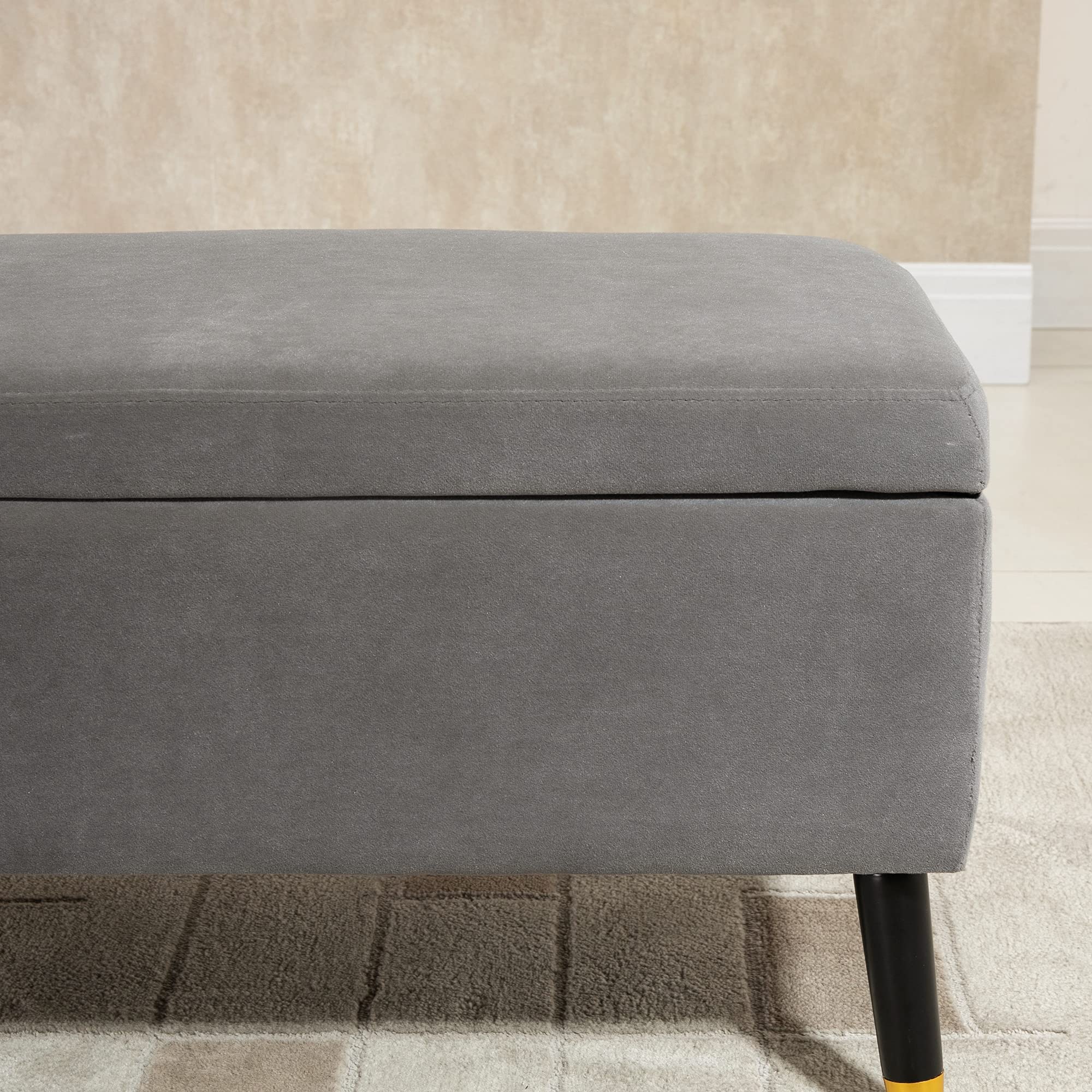 HOMCOM Sitzbank Polsterbank mit Stauraum Metall 110 x 43 x 45 cm Kohlegrau