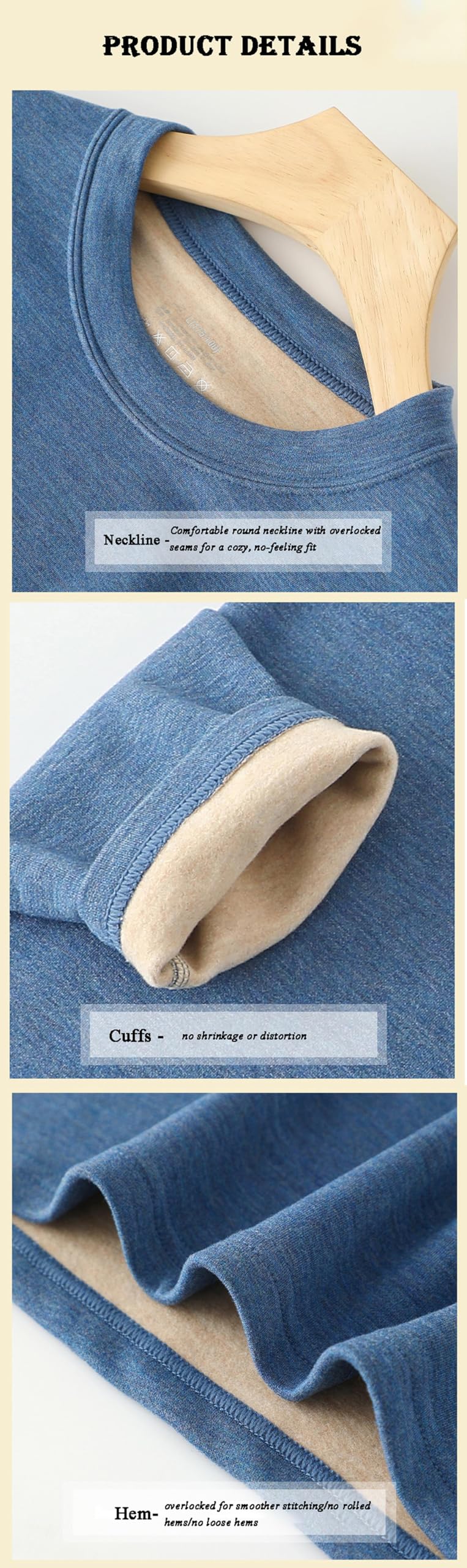 Ropa Interior térmica de los Hombres Forro Polar Engrosado Cuello Redondo Superior Cachemira Mulberry Seda no Marca Camisa Bottoming Interior,Curry,XL