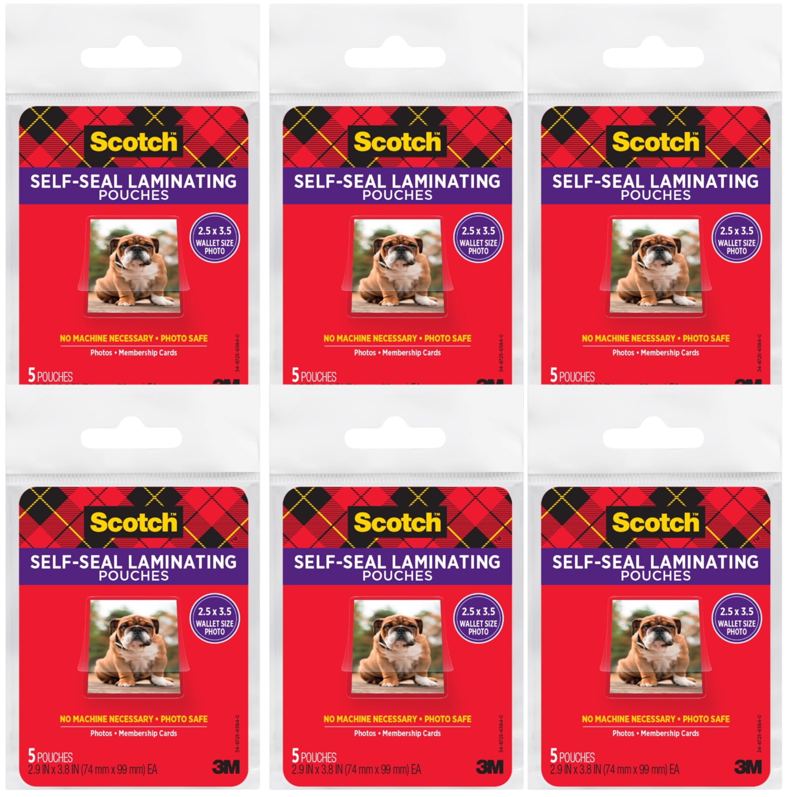 Scotch Selbstdichtende Laminierfolien, Visitenkartengröße, 5,1 x 8,9 cm, 10 Hüllen (LS851-10G) Geldbeutel 30 Pouches farblos