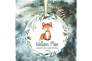Baby's First Christmas Fox Ornament for Boys 2022