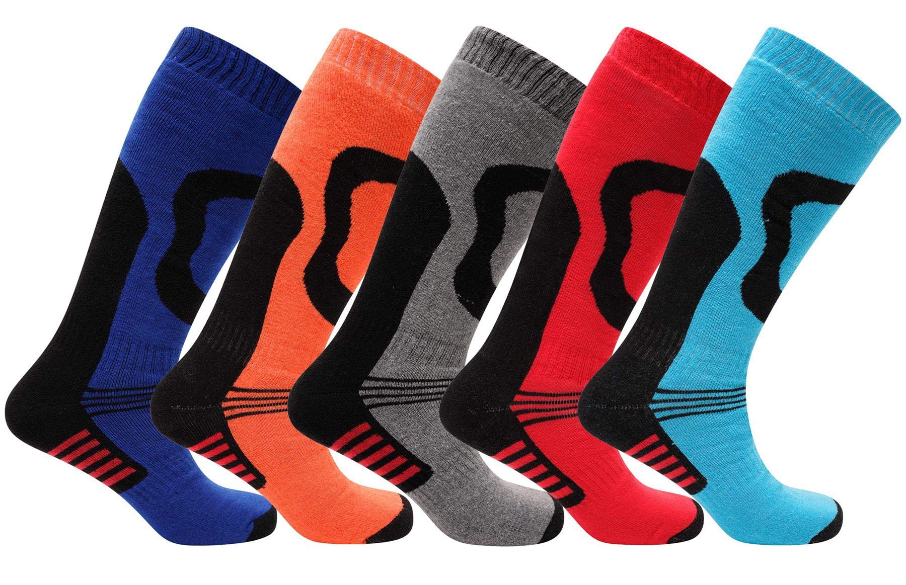 SX167-12-3 - Boys Ski Socks 5 Pack - 12-3 - (EU 31-36)
