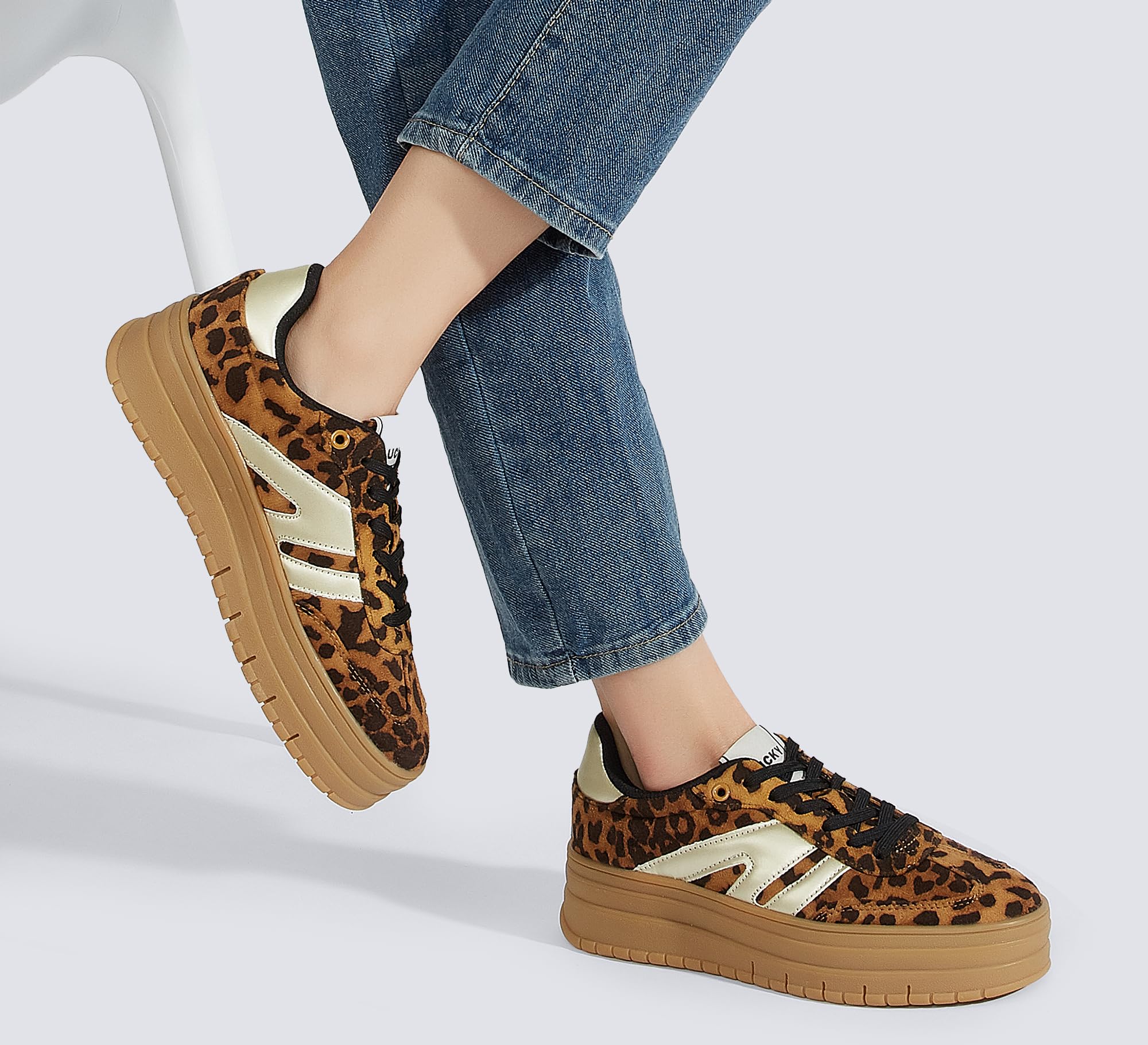 LUCKY STEP Zapatillas Plataforma Mujer - Cuña Clásica Lona Retro Tobillo Bajo Cómodas Diarias