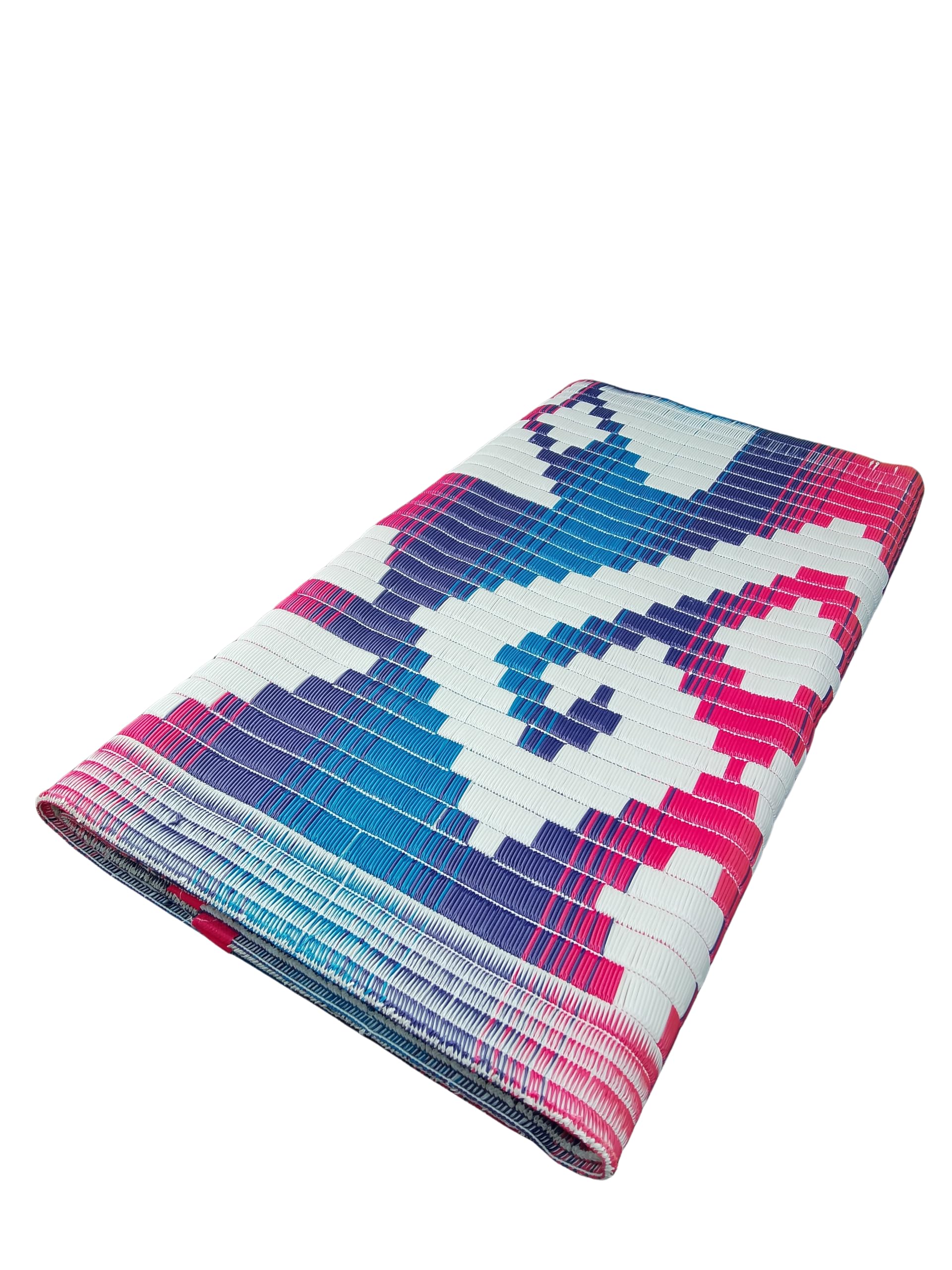 Plastic Mats for Sleeping On Floor Sitting Reversible Chatai Square Shape Mats for Home Living Room, Bedroom Floor, 4X6 Feet, Assorted