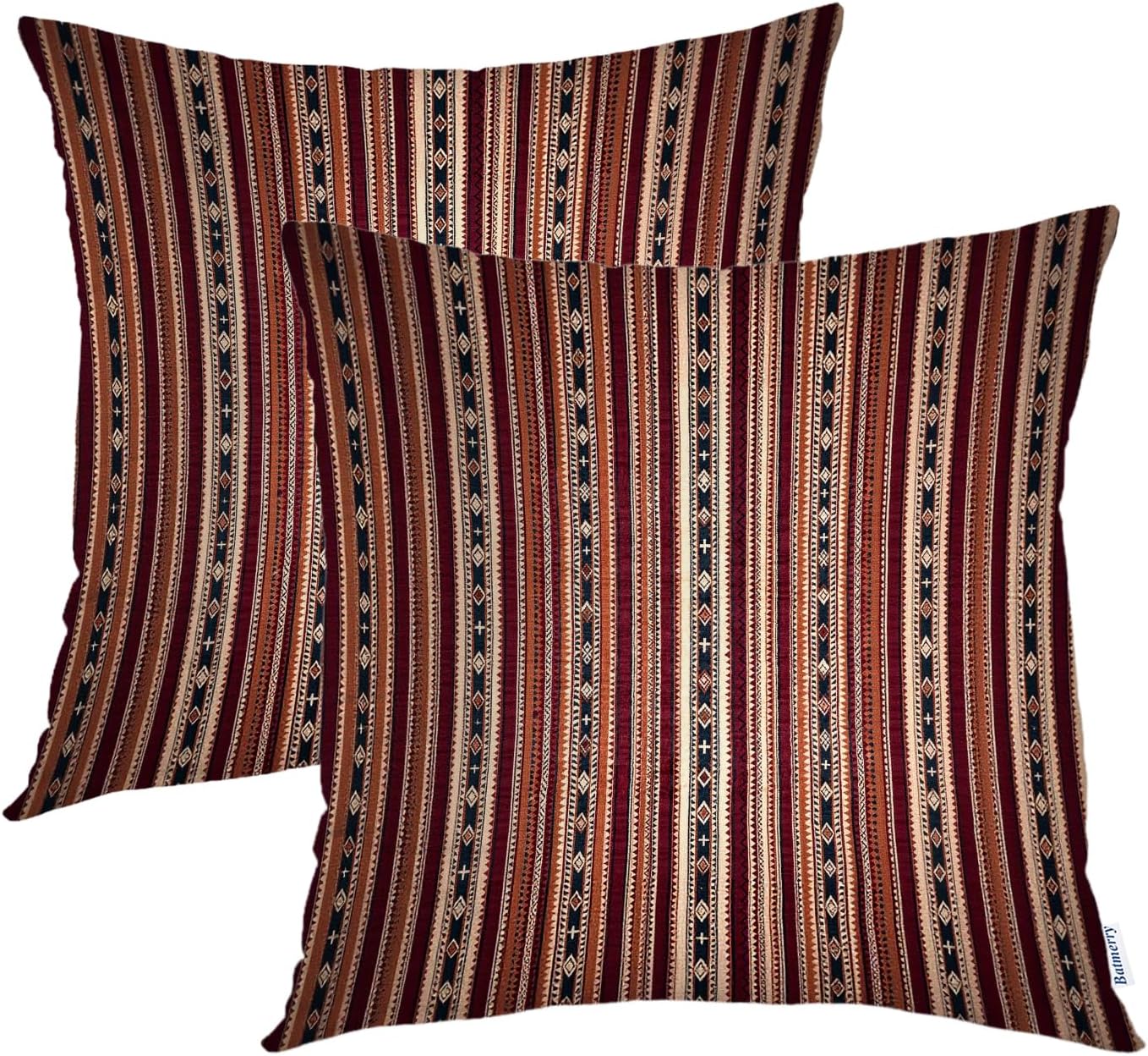 Batmerry Turkish Floral Decorative Pillow Covers, 20 x 20 Inch Vintage Tradition Oriental Turkish Carpet Pattern Double Sided Throw Pillow Covers Sofa Cushion Cover Square 20 Inches(Set of 2)