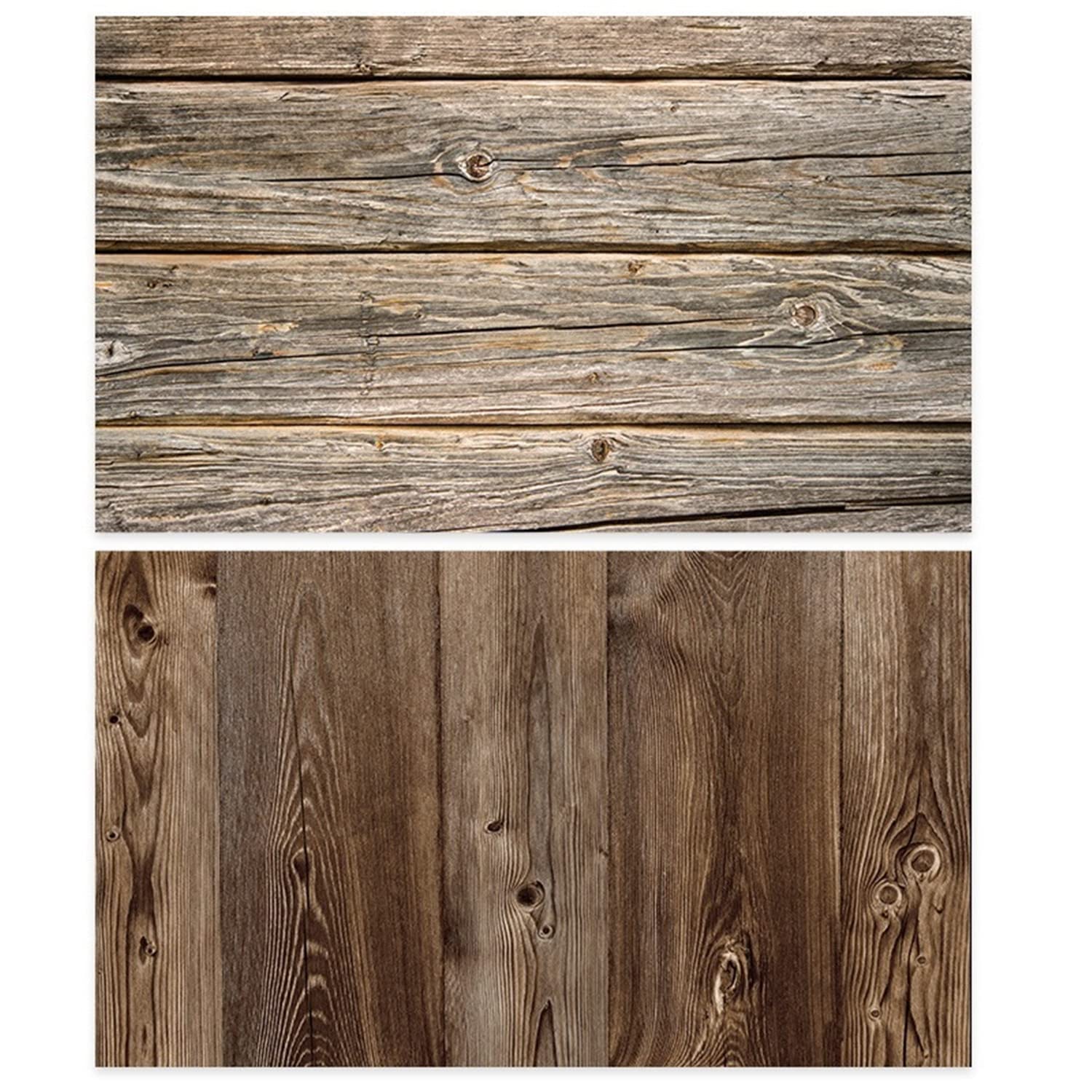 eWINNER 60 * 90 Photography Background Double Sided 2 Patterns Waterproof Premium Texture Backdrop Wall Video displaying Props for ins Style Jewelry/Food photoshoots (wood6)