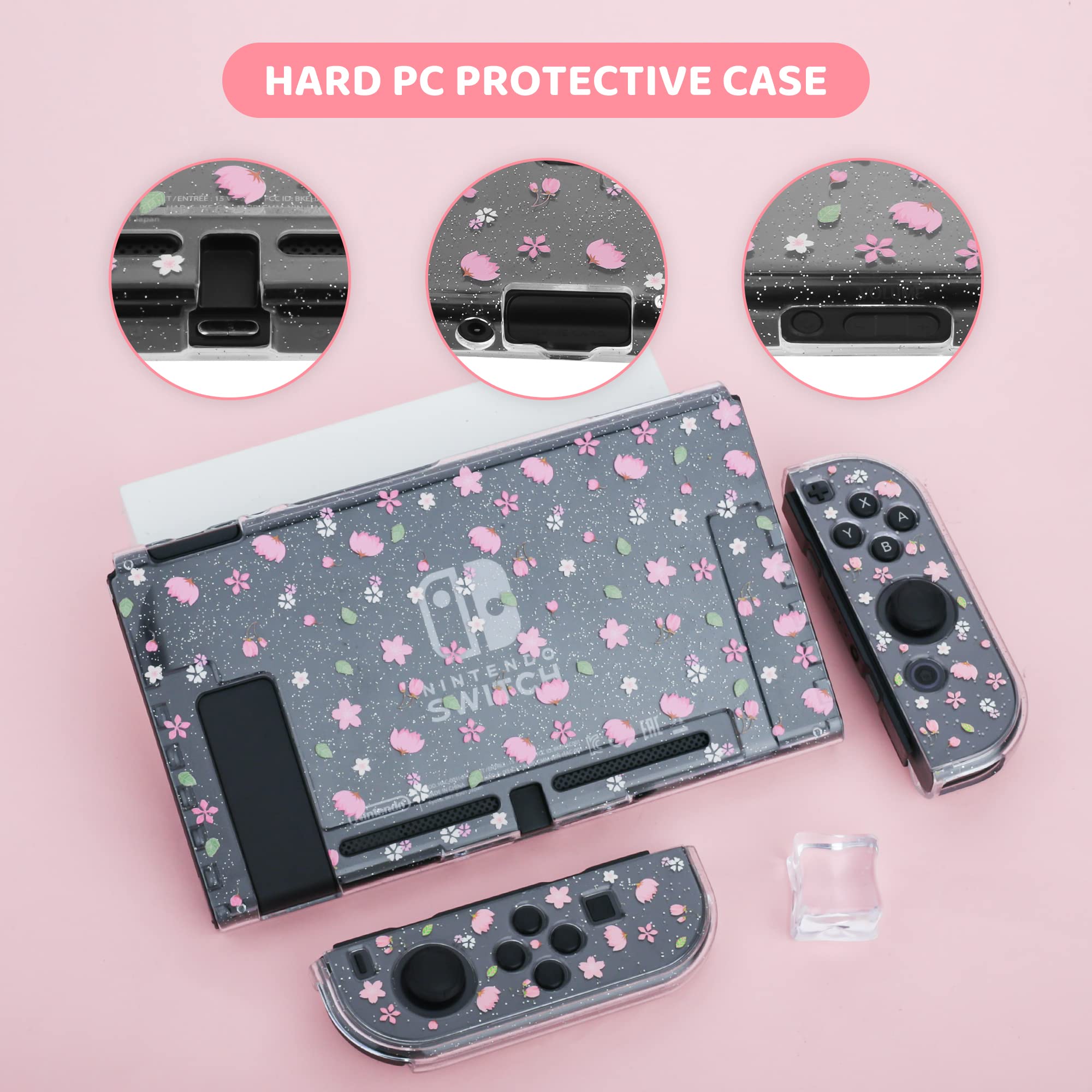 Amazon.com: RHOTALL Sakura Pink Carrying Case Set for Nintendo