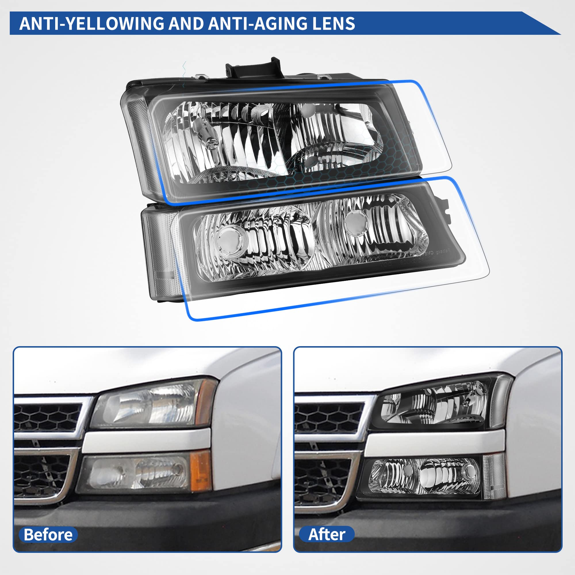 Smoke Lens Fog Light Kit For 2003-2006 GMC Sierra 1500/2500/3500/HD Models