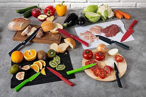 Miniatura 7 de Kuhn Rikon Cuchillo de pelar recto antiadherente con funda de seguridad, hoja de 4.0in, color verde