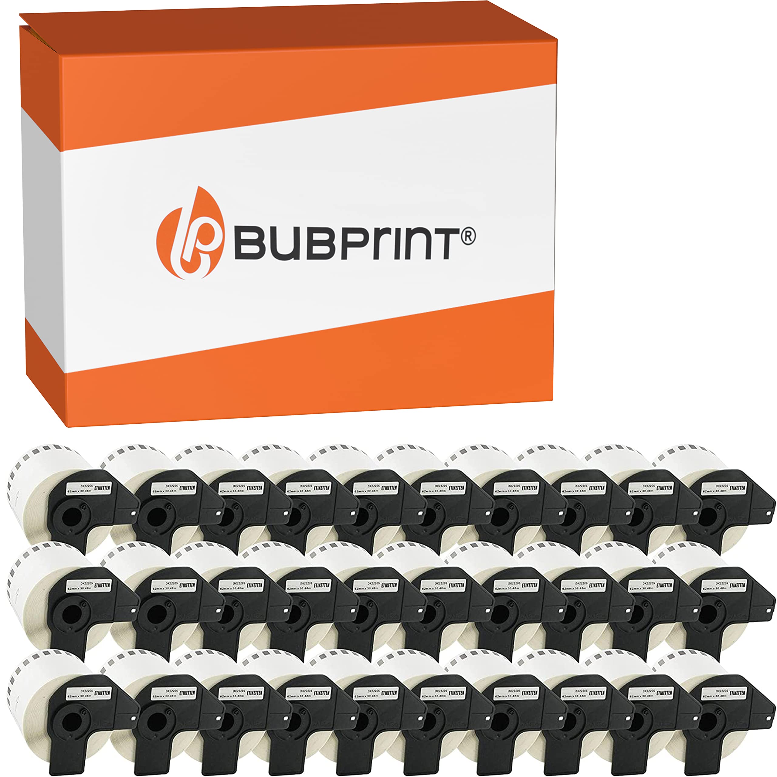 Bubprint 30 Etiketten kompatibel mit Brother DK-22205