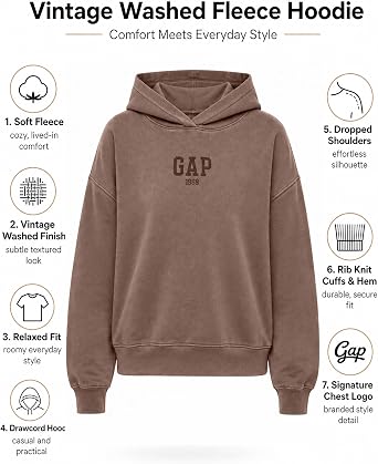 GAP Women's Logo Hoodie Hooded Full Zip Sweatshirt