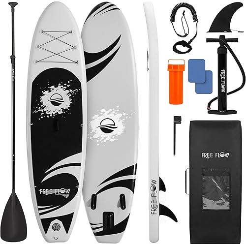 SereneLife Inflatable Stand Up Paddle Board with Premium SUP Accessories – Wide Stable Design with Non-Slip EVA Deck Pad for Adults and Youth of All Skill Levels