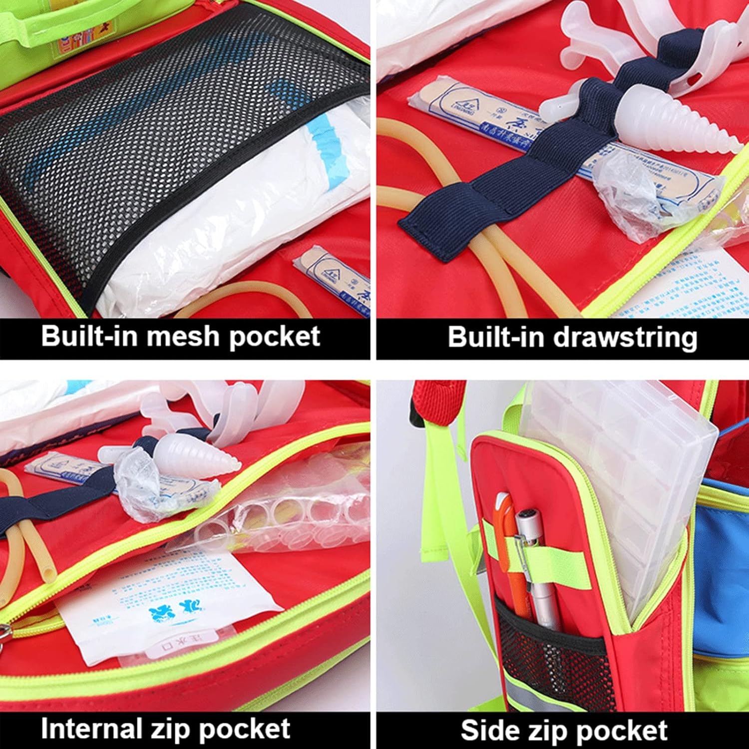 First Aid Kits Bag, Emergency Trauma Empty Safety Backpack with Multiple Pockets for Medical Supplies