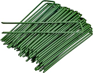 Garden Pegs Stakes Staples Meta Gardening Securing Lawn Ground Anchors U Shaped Nail Pins Ideal for Weed Control Membrane Fabric Grass Matting Netting 15CM 40PCS
