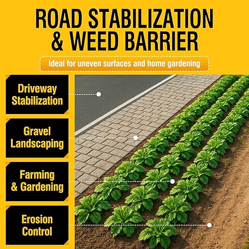 Miniatura 7 de Tela de barrera de malezas de 3 pies x 100 pies, resistente, tela geotextil tejida para cama de flores, cubierta de suelo de tela para entrada (3.2