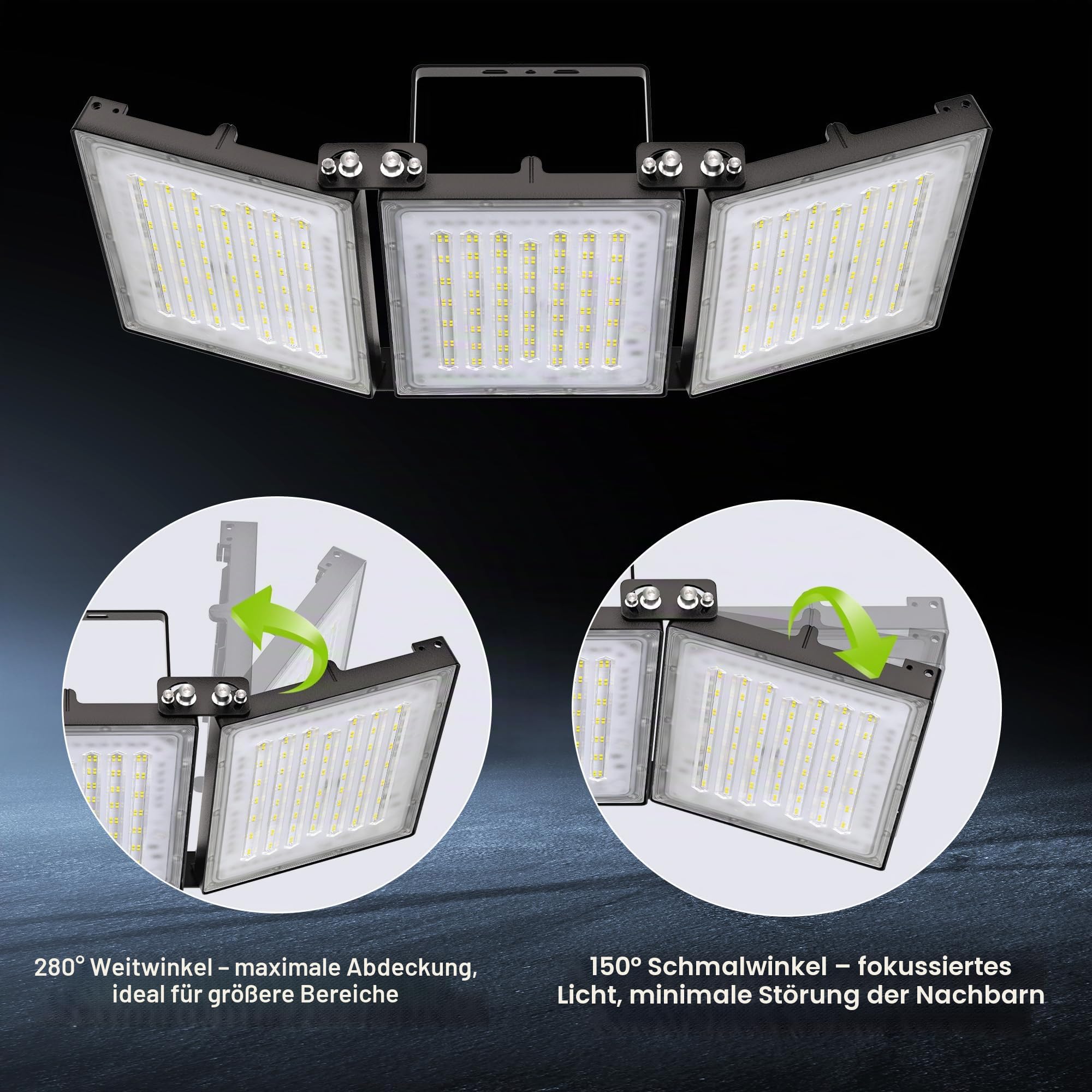 STASUN 480W 48000LM LED Strahler Außen,Superhell Flutlicht 6000K Außenstrahler,IP66 Wasserdicht Fluter für Stadien,Rennbahnen,Lagerhallen