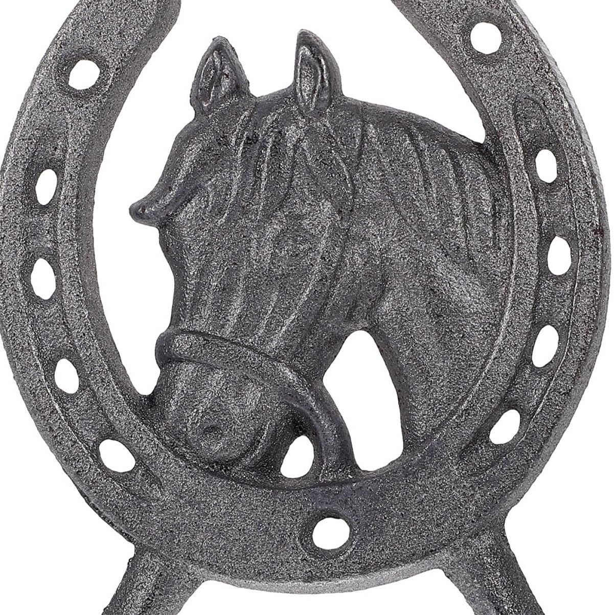Ganci da Parete a Ferro di Cavallo in Ferro Battuto, Stile Retrò, Doppio Gancio, 4 Pezzi, per Cucina e Camera da Letto