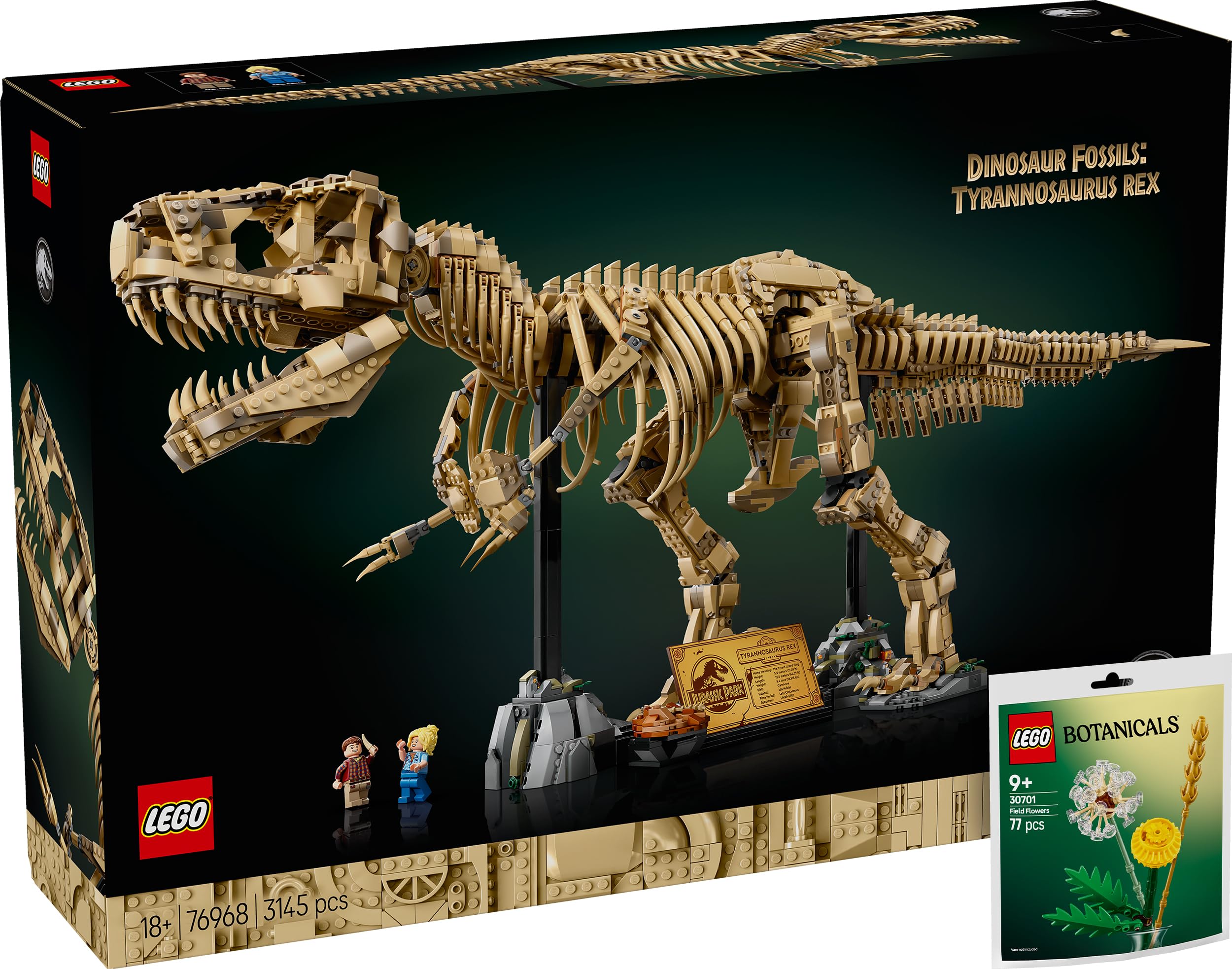LEGO Tyrannosaurus Rex: Dinosaurier-Fossilien - LEGO T Rex Skelett Groß 76968, Modell im Maßstab 1:12 für Erwachsene, Dino Skelett Groß