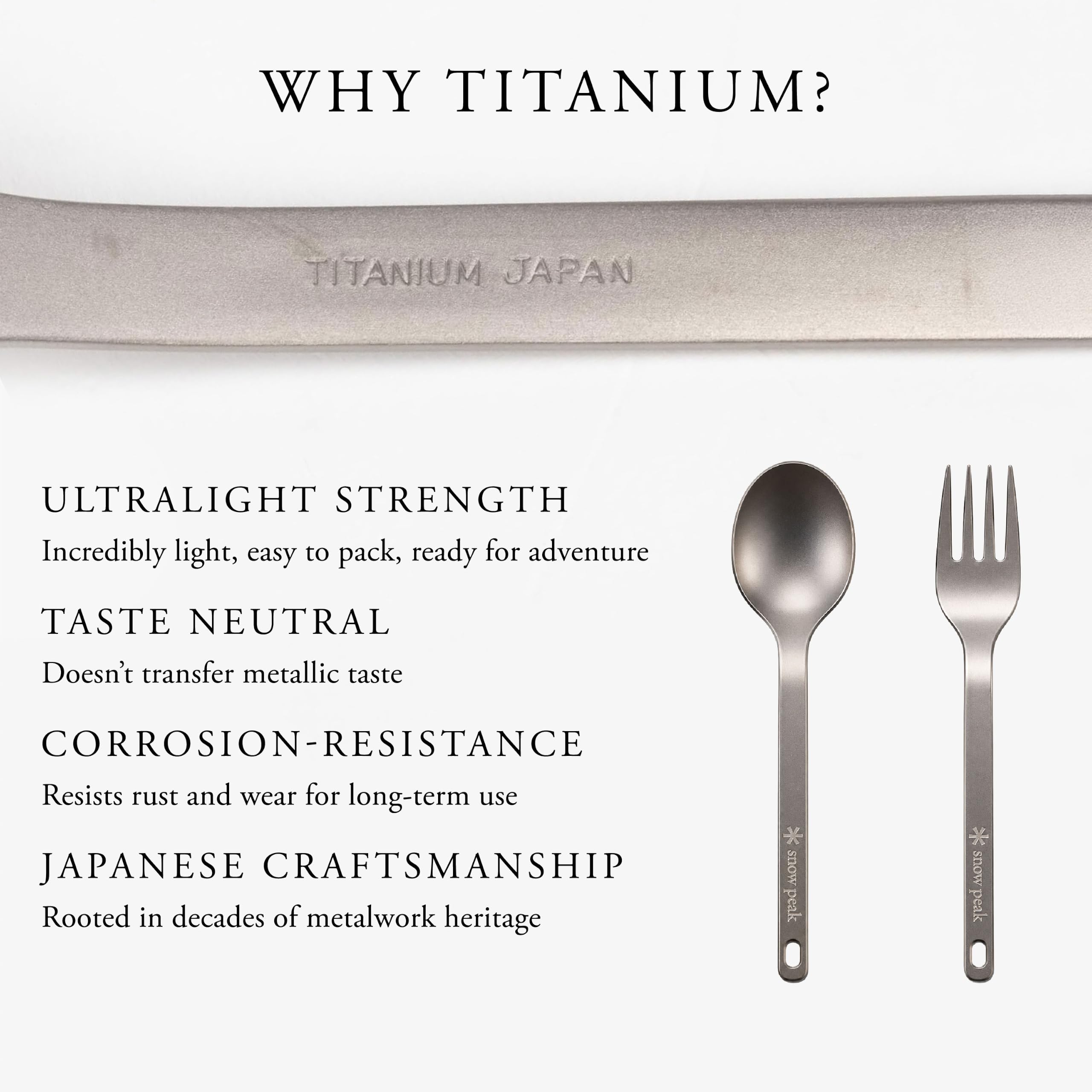 Amazon.com : Snow Peak Titanium Fork and Spoon Set, SCT-002