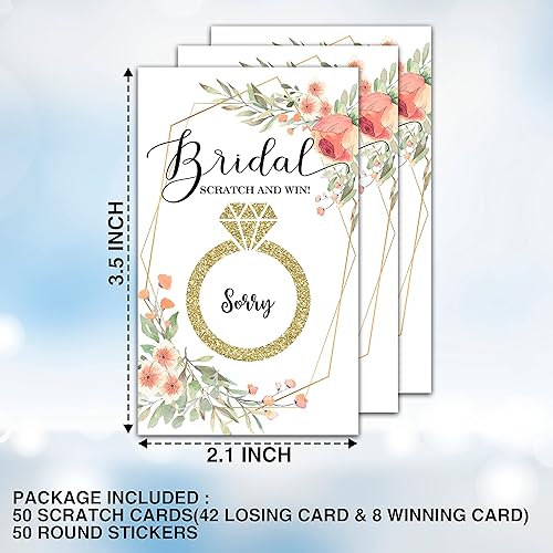 Miniatura 2 de Juego de 50 tarjetas para raspar para despedida de soltera, regalos de decoración de despedida de soltera, sorteo floral para despedida de soltera,