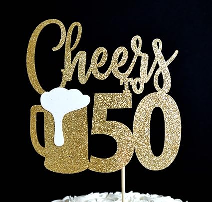 Cheers To 50 Paillettes Pour Gateau Avec Chope A Biere Accent Vous Choisissez An 30e 40e 50e 60e 70e 80e Anniversaire Ou Anniversaire Milestone Amazon Fr Cuisine Et Maison