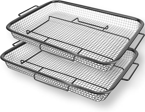 Miniatura 2 de Cestas para freidora de aire de 2 piezas  Cesta para hornear y freír al aire  Juego de anidación  Sin toxinas  Antiadherente  Cocina saludable de 9