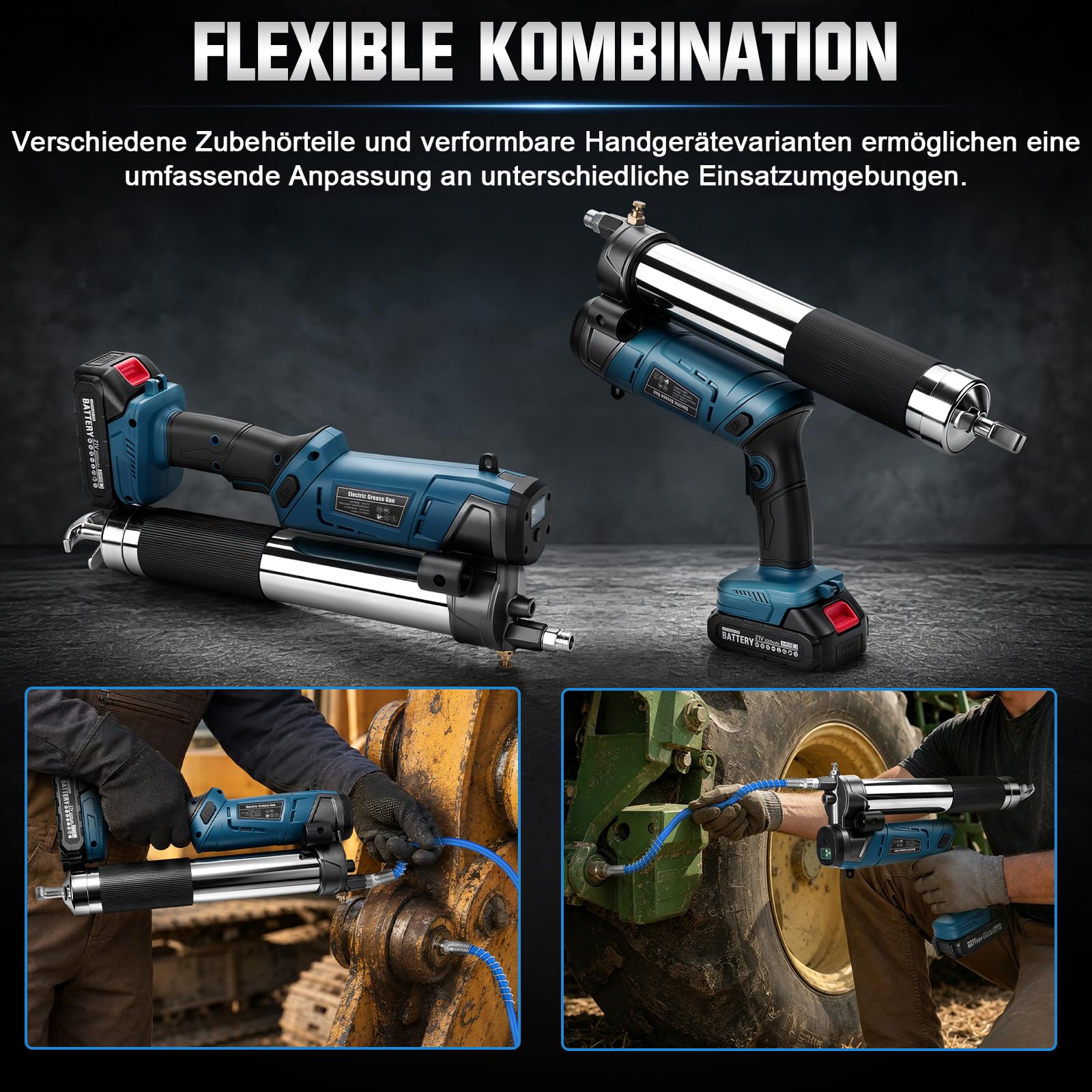 Akumulatorowa prasa do smaru 12000 psi, kompatybilna z akumulatorem Makita