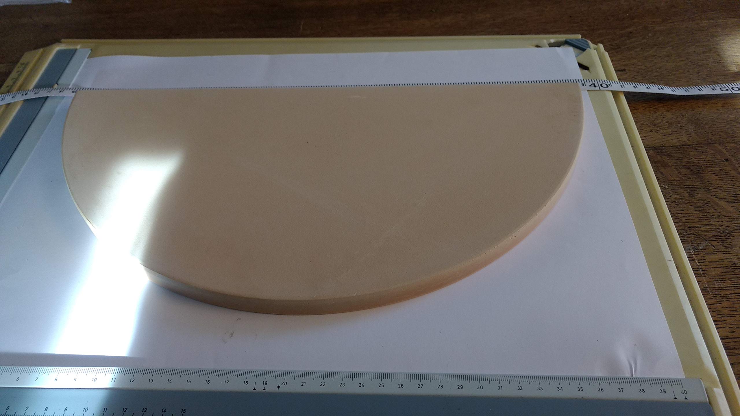 YNNI KAMADO TQHMPS38 - Coppia di pietre per pizza a mezza luna extra spesse e alte temperature, per barbecue, 38 cm, TQHMPS38