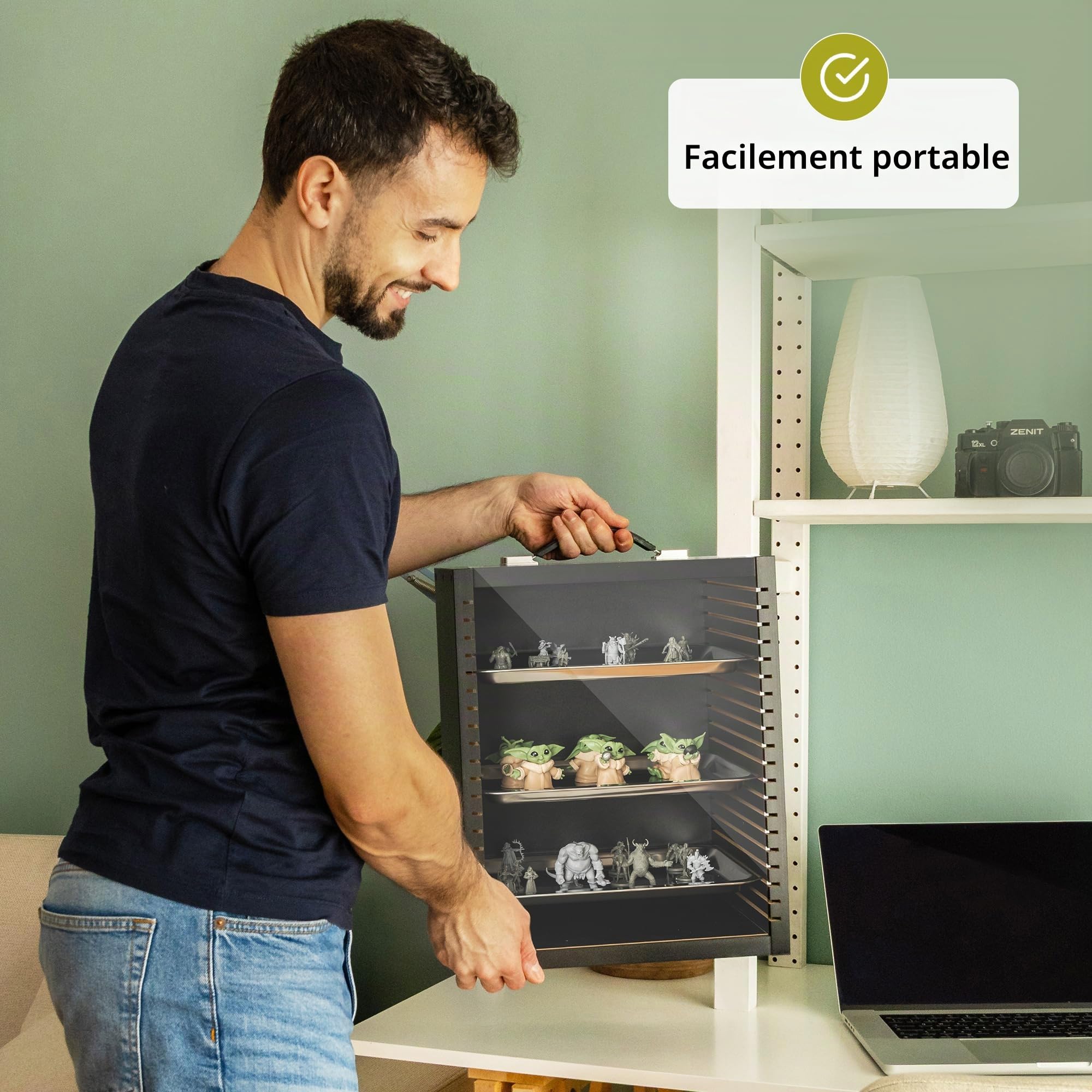Boîte De Transport Miniature pour Objets De Collection | Vitrine De Rangement Miniatures pour Figurines | Boîtier De Modèles Et Coffret De Transport | Aussi pour Figurines Action