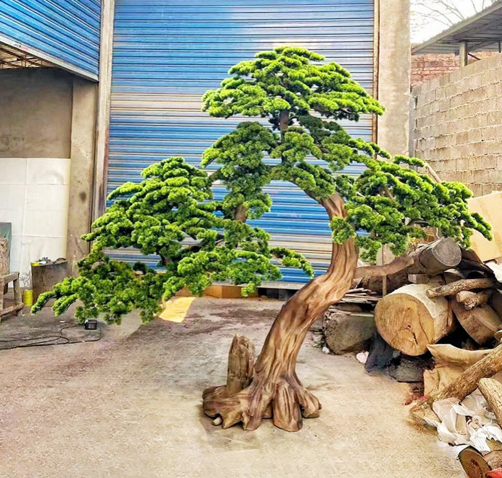 Artificial Bonsai Tree Podocarpus Tree - Fake Guest-Greeting Pine Trees - Faux Plants Bonsai Decoration - for Home Table Office Bedroom Living Room -