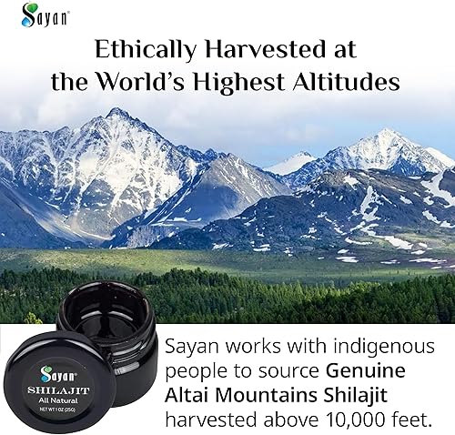 Miniatura 3 de Sayan Resina Shilajit pura de 1 onza0.88 oz, tarro de vidrio, 250 porciones, potente suplemento de ácido fúlvico orgánico, apoya el sistema