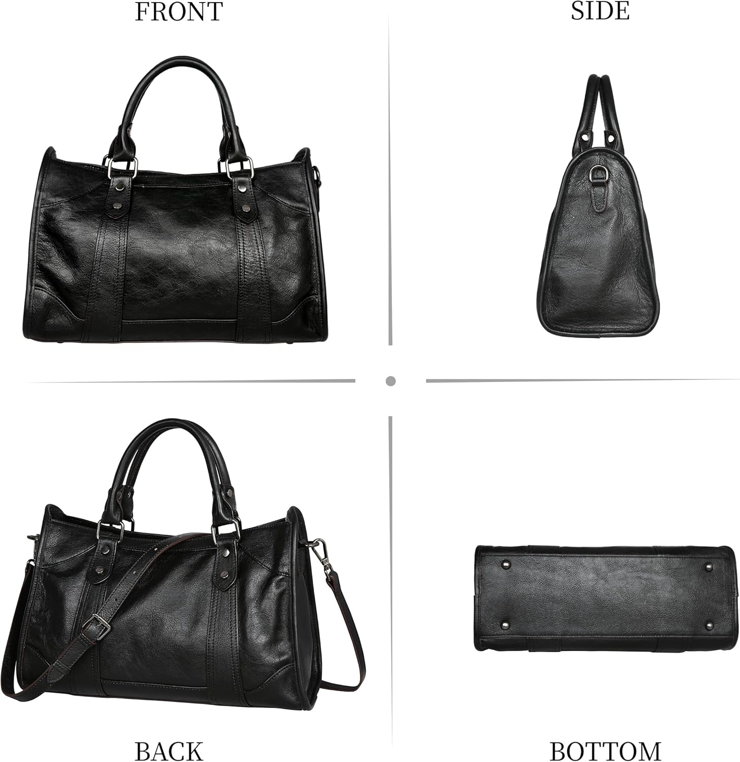 Iswee Satchel Bags for Women Genuine Shoulder Bag Leather Handbags Hobo Crossbody Bags Vintage Purse Tote Bag - Image 5