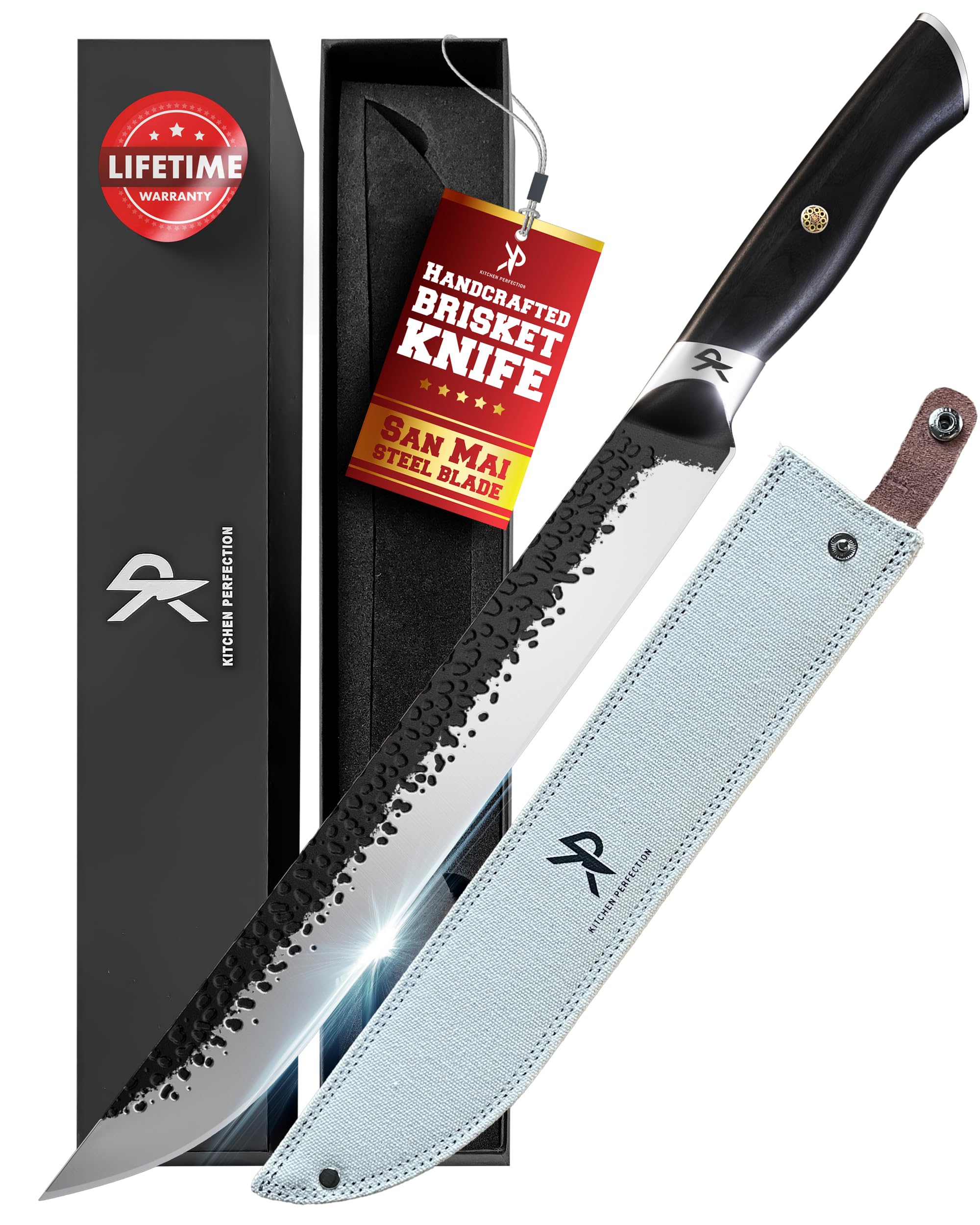 Kitchen perfection 12" Brisket Knife for Carving &amp; Slicing Meat &amp; BBQ