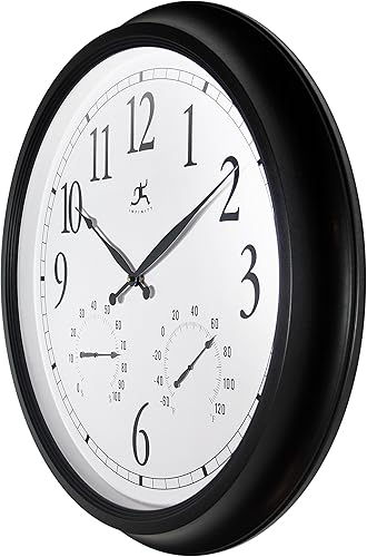 Miniatura 4 de Infinity Instruments Termómetro clásico de humedad de 24 pulgadas para interiores y exteriores, termómetro higrómetro, para patio, piscina, garaje,