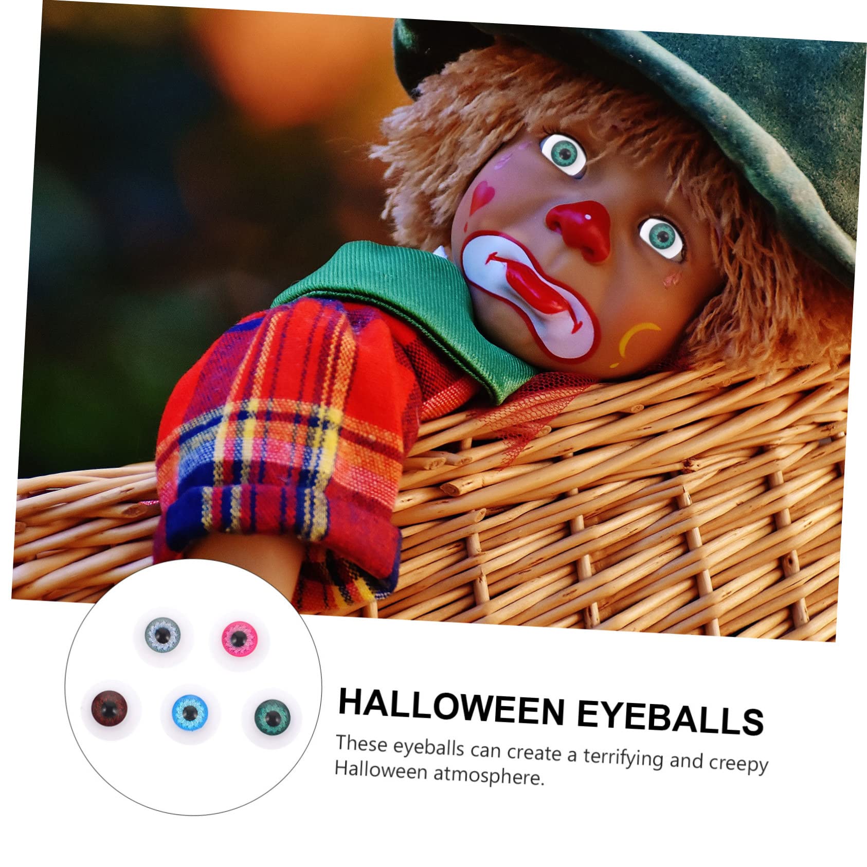 NUOBESTY 200stücke Halloween Puppenaugen Bunte Augäpfel Für Bastelprojekte Blau Grün Kaffee Für Kreative Puppen Und Halloween-Dekorationen