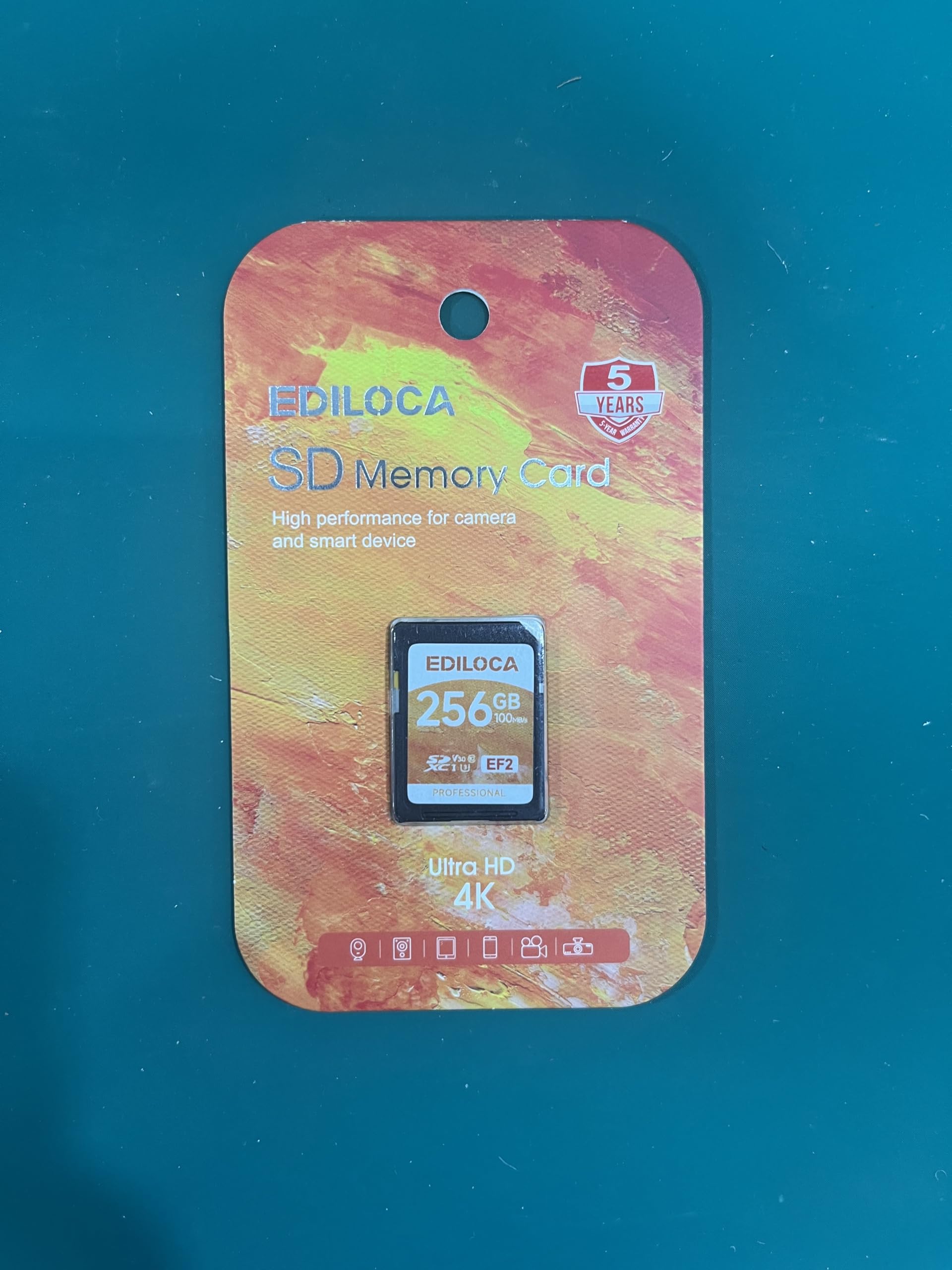 Ediloca EF2 UHS-I Speicherkarte 64GB 4er-Pack, Lesen 100MB/s, Schreiben 45MB/s, C10, U3, V30, Full-HD und 4K-Video, SD-Karte für professionelle Fotografen