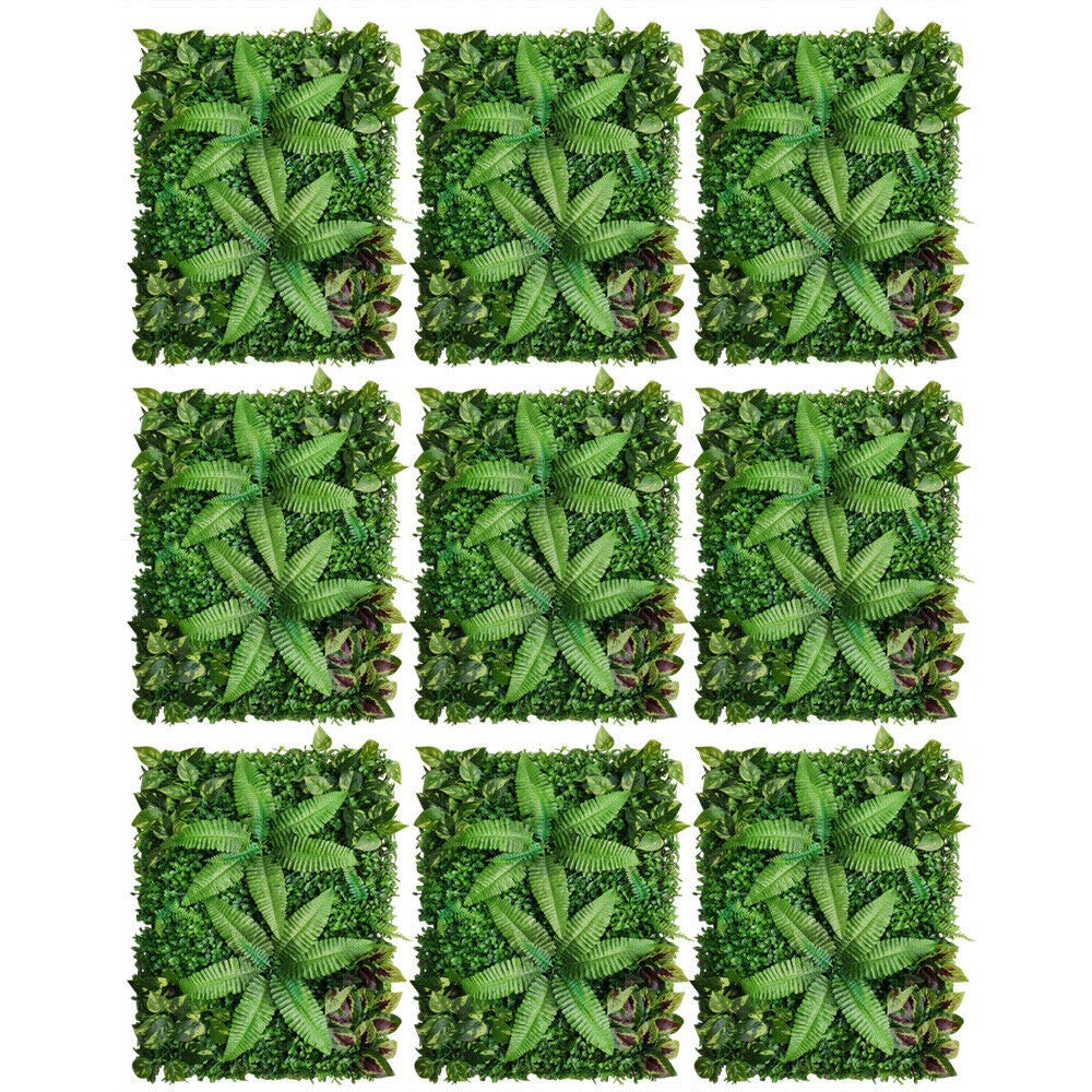 Plantes à feuilles artificielles en tapis de pelouse pour décoration murale de jardin