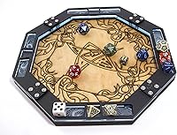 Vista 2 de C4Labs Eldritch Cthulhu - Bandeja de dados octagonal y torre de dados clásica negra alta