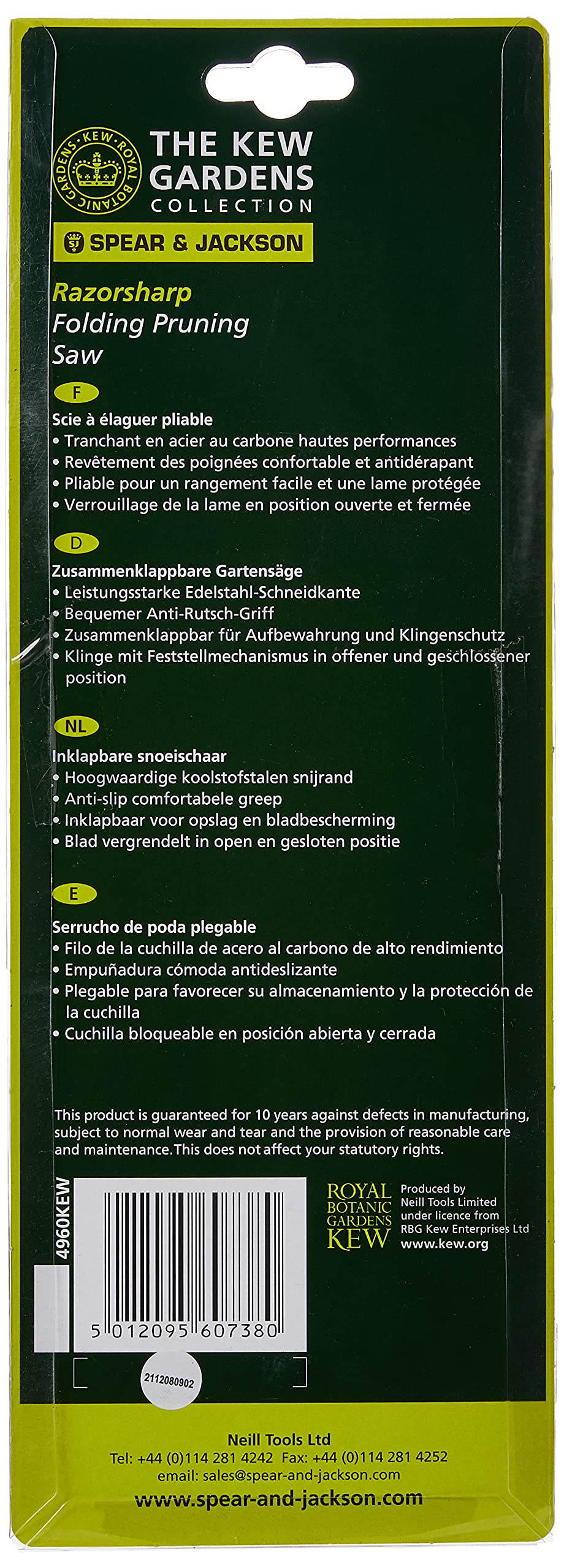 Spear & Jackson Anvil Secateurs Razorsharp Med Ergonomic Grips Kew Gardens Range | UK