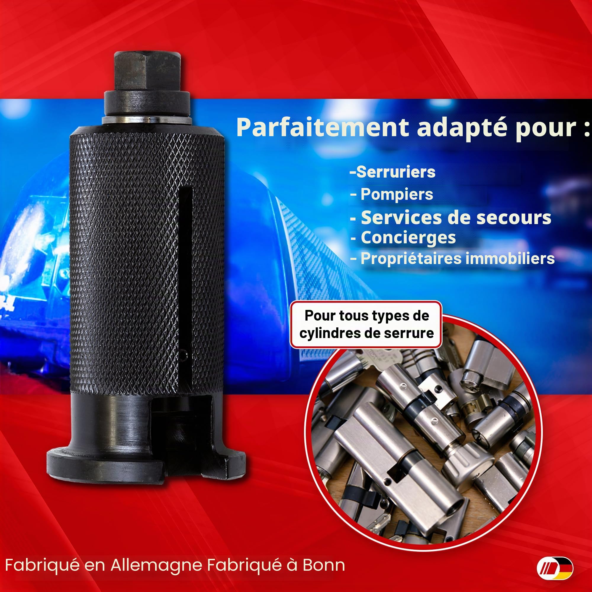 Multipick Module d'Urgence Extraction Arrache Cylindre Serrure Professionnel Extracteur Serrure Casse Cylindre