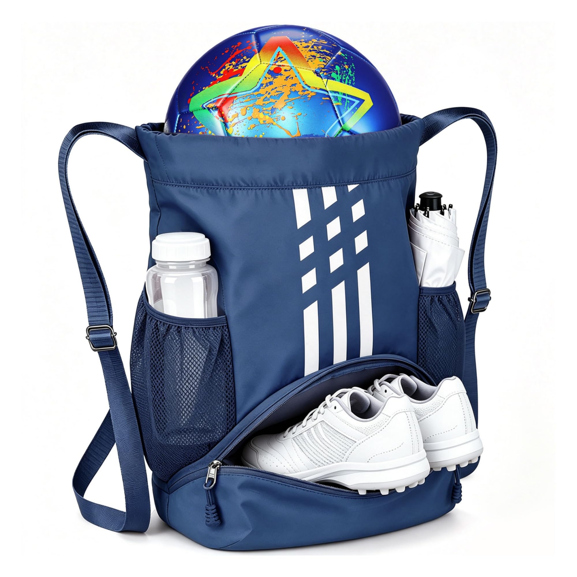 Soccer Bag, Youth Drawstring Backpack for Volleyball Basketball Sport