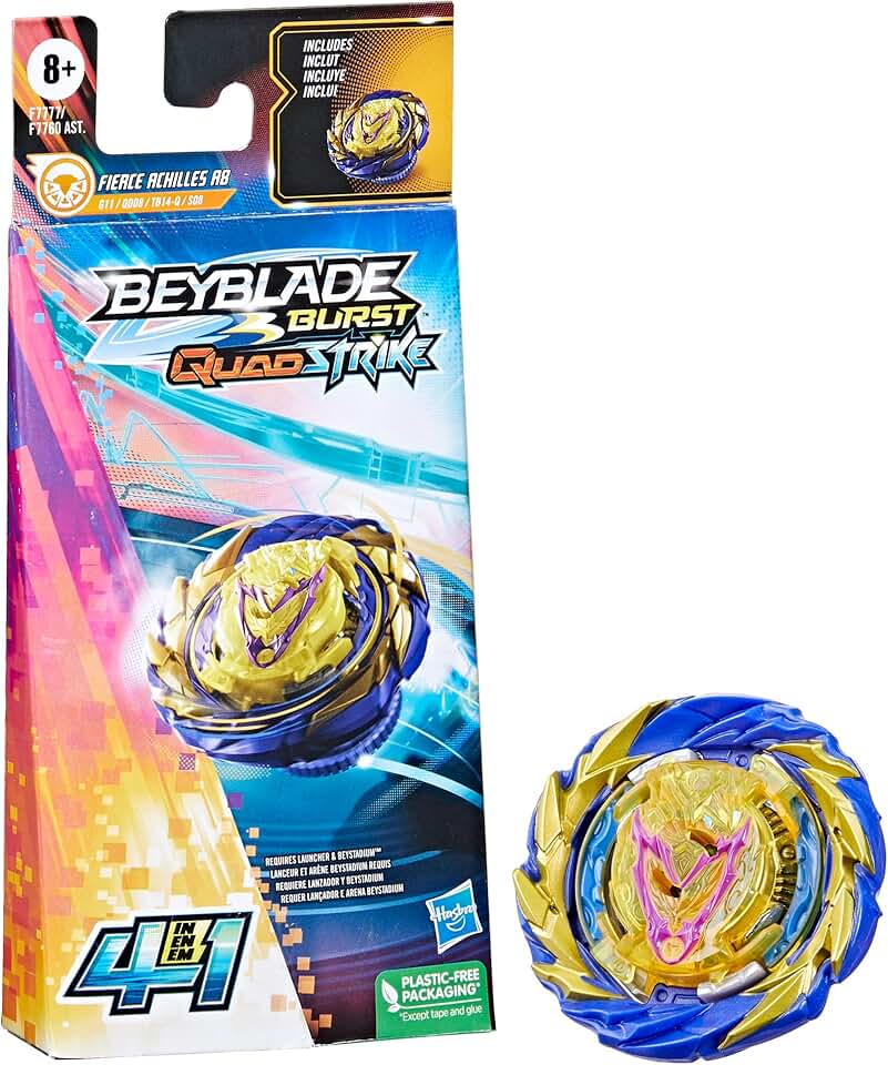 Beyblade Burst Quadstrike Fierce Achilles A8 4 合 1 戰鬥上衣