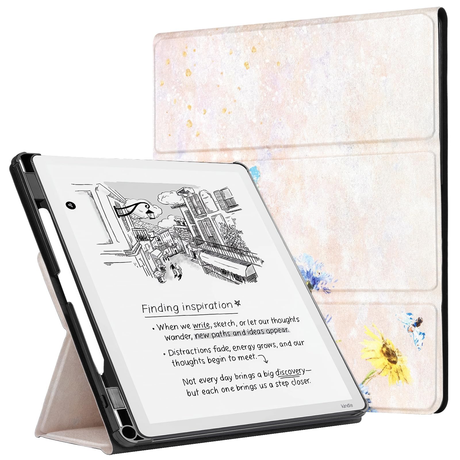 CoBak Case for 11" Kindle Scribe 3rd Generation 2025, Kindle Scribe Colorsoft with Two Viewing Angles - All New PU Leather Cover with Auto Sleep Wake, Pen Holder. Oil Pink