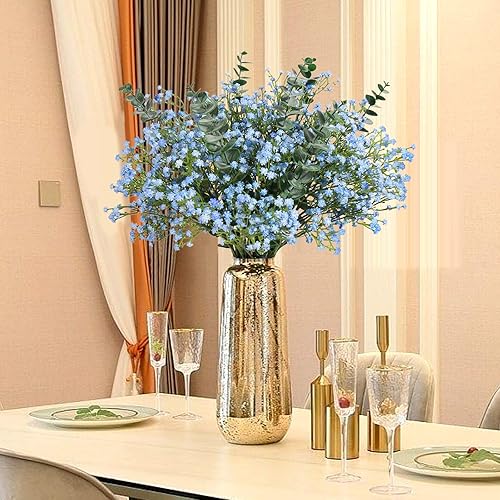 Miniatura 6 de 22 piezas de hojas de eucalipto, hojas de eucalipto artificiales a granel, hojas de dólar plateadas, ramas de eucalipto, vegetación para arreglos