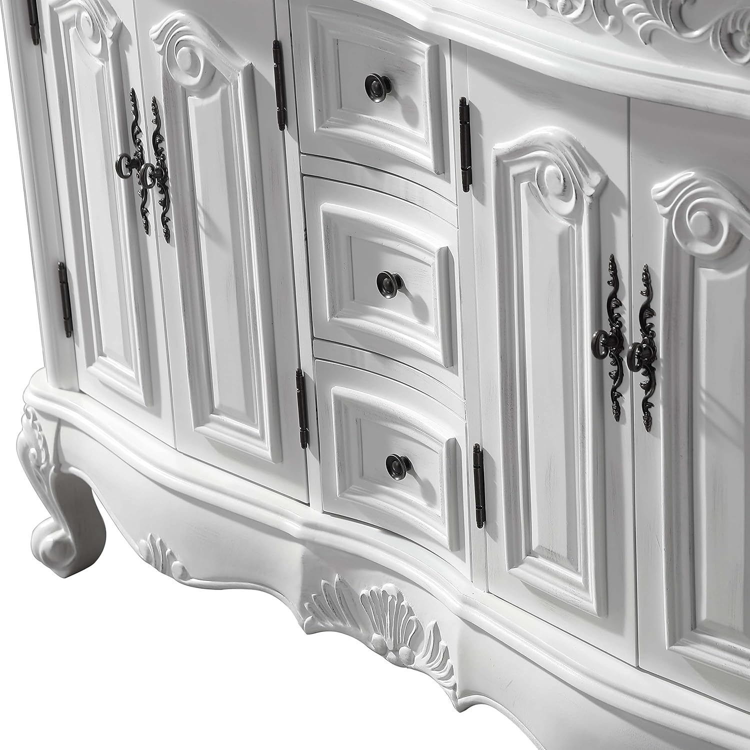Silkroad Exclusive HYP-0145-WM-UWC-48 Bathroom Vanity, 48-inch, Antique White